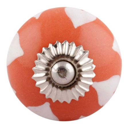 Orange Heart Floral Ceramic Knobs